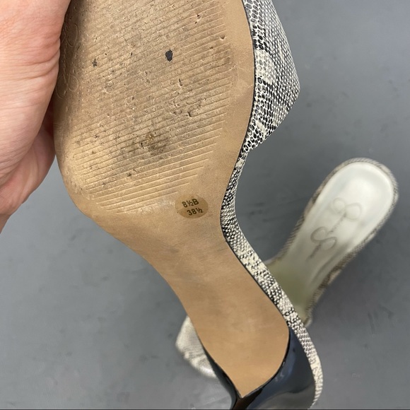 ⛔️SOLD⛔️Jessica Simpson Leather Reptile Square Toe Sandals - Picture 9 of 11